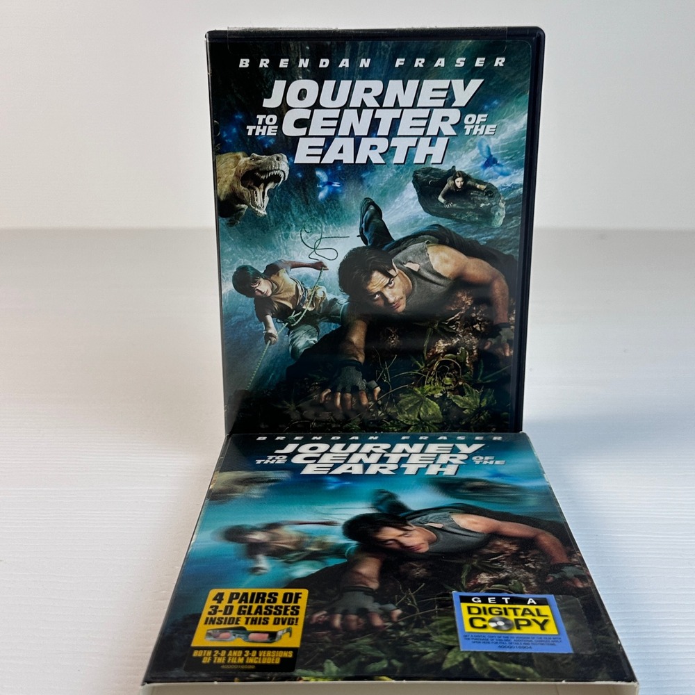 Journey to the Center of‎ the Earth DVD Brendan Fraser 2D 3D 4 Glasses 2008 PG